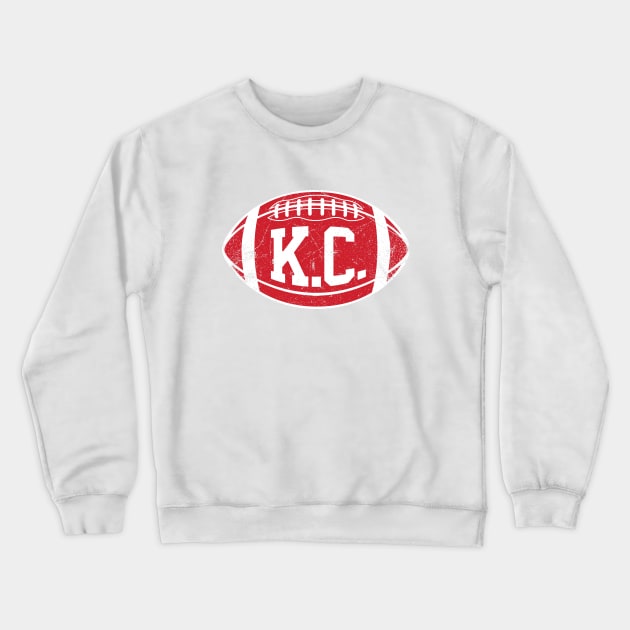 KC Retro Football - White Crewneck Sweatshirt by KFig21